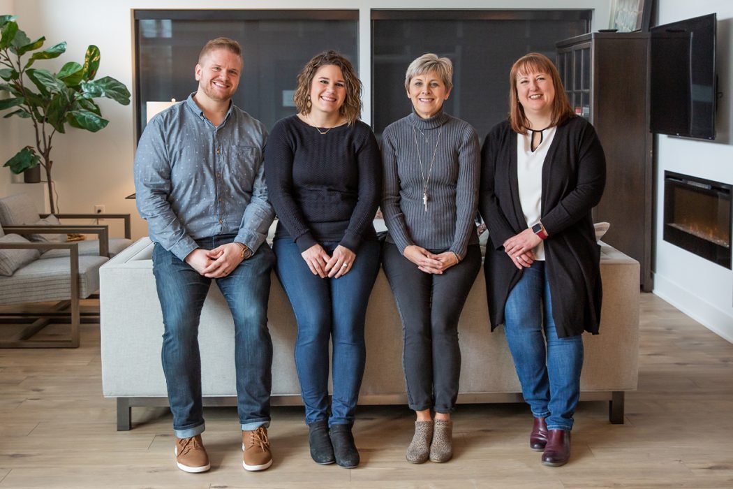 Leighton Bank employees posing for a group portrait